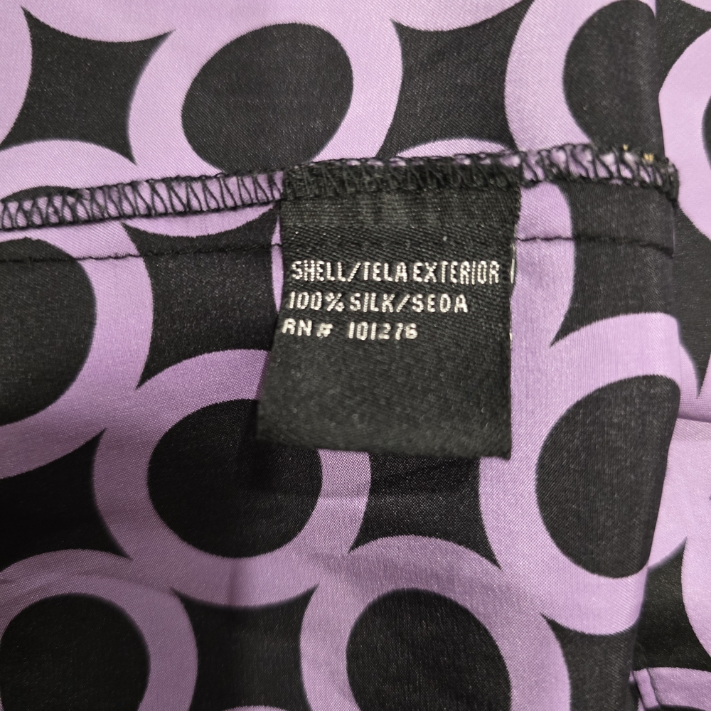 Purple and Black Circle Pattern Blouse - image 9